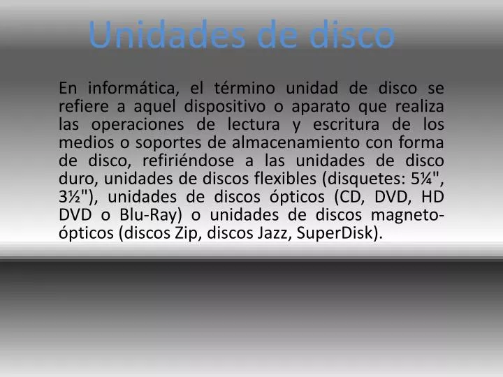 unidades de disco