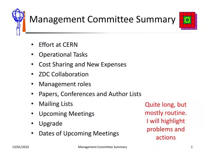 management committee summary