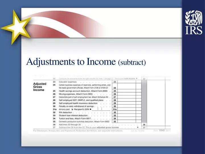 adjustments to income subtract
