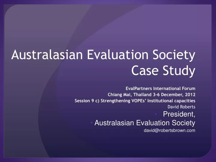 australasian evaluation society case study