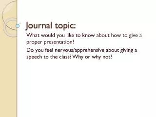 Journal topic: