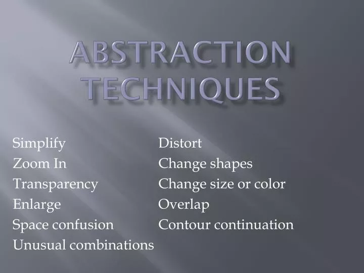 abstraction techniques