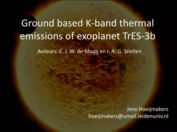 ground based k band thermal emissions of exoplanet tres 3b