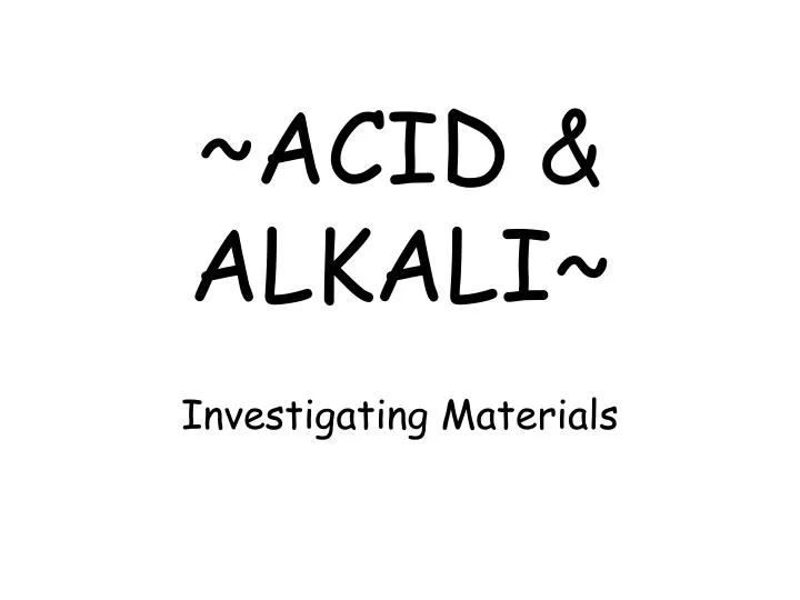 acid alkali