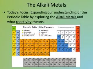 The Alkali Metals