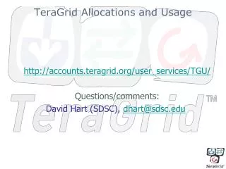 TeraGrid Allocations and Usage