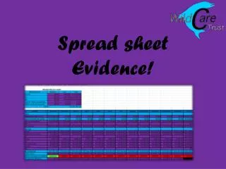 Spread sheet Evidence!