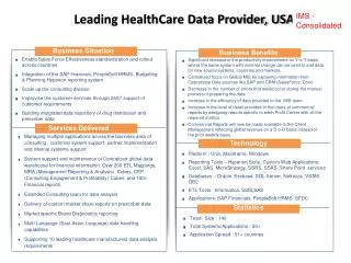 Leading HealthCare Data Provider, USA
