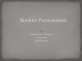 Booklet Presentation