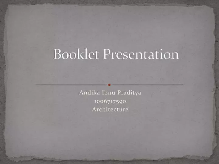 booklet presentation