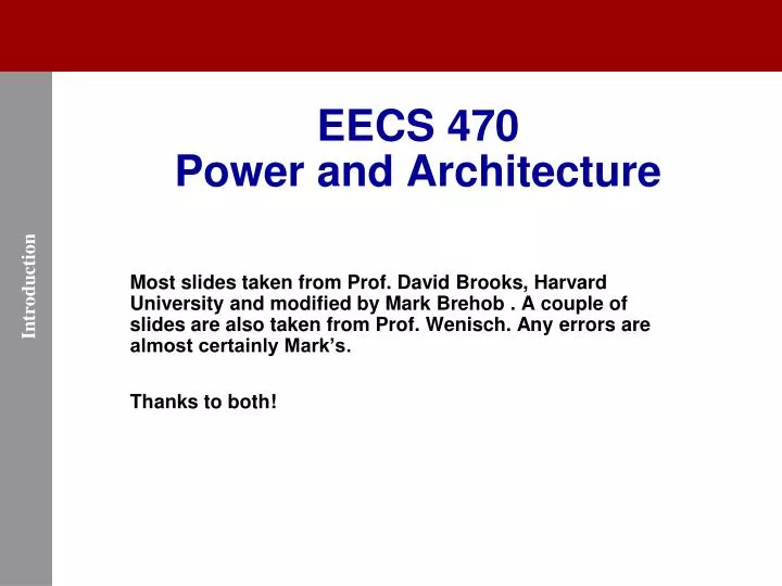 eecs 470 power and architecture