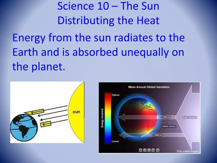 science 10 the sun distributing the heat