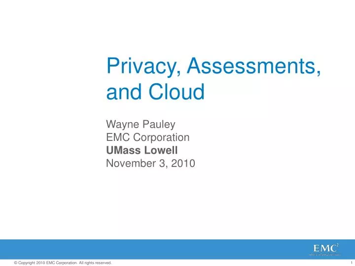 privacy assessments and cloud