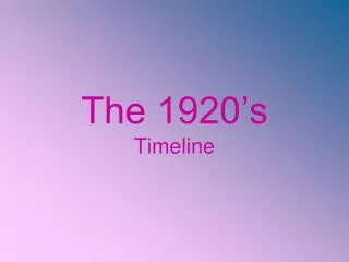 the 1920 s