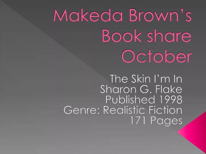 makeda brown s book share october