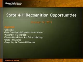 State 4-H Recognition Opportunities
