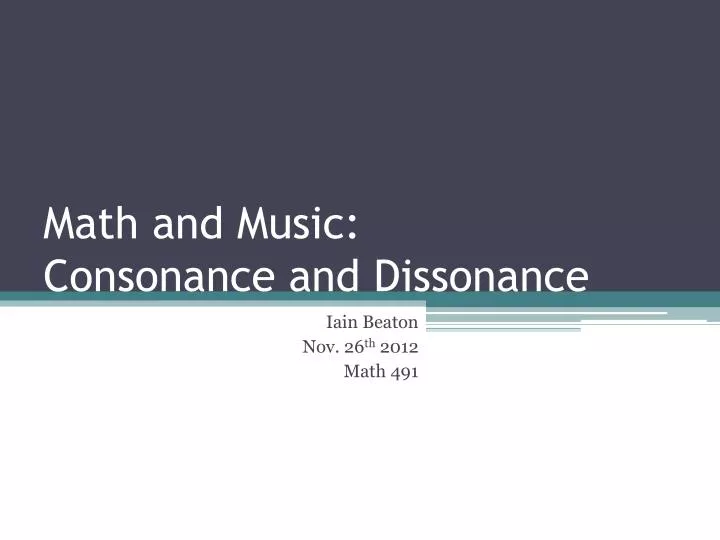 math and music consonance and dissonance