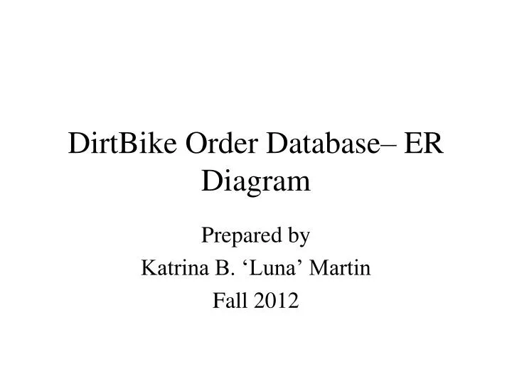 dirtbike order database er diagram