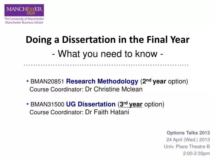 of final year dissertation