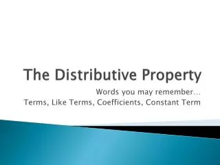 The Distributive Property