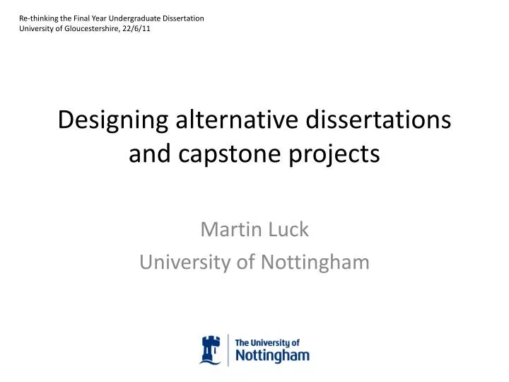 designing alternative dissertations and capstone projects