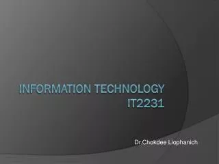 Information Technology IT2231