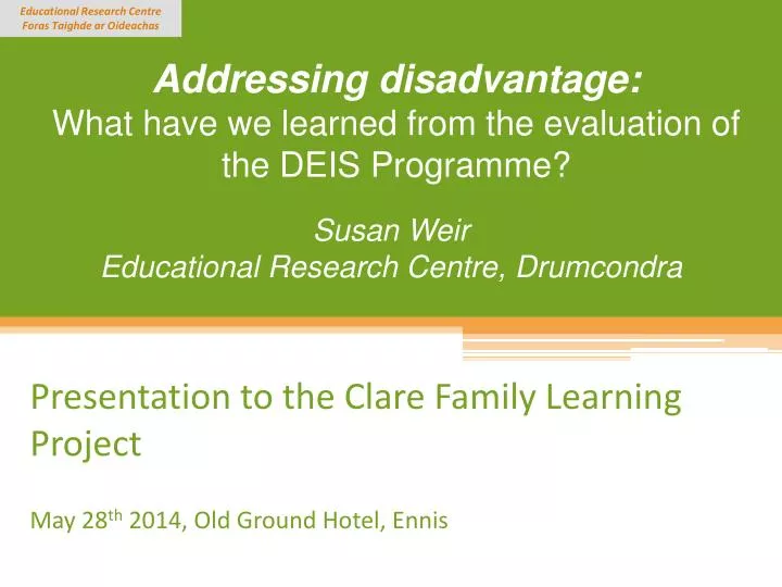 addressing disadvantage what have we learned from the evaluation of the deis programme