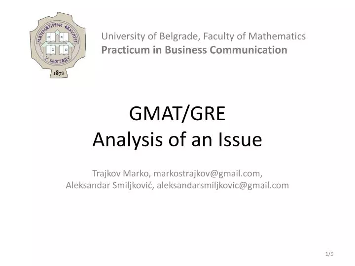 gmat gre analysis of an issue