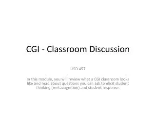 CGI - Classroom Discussion