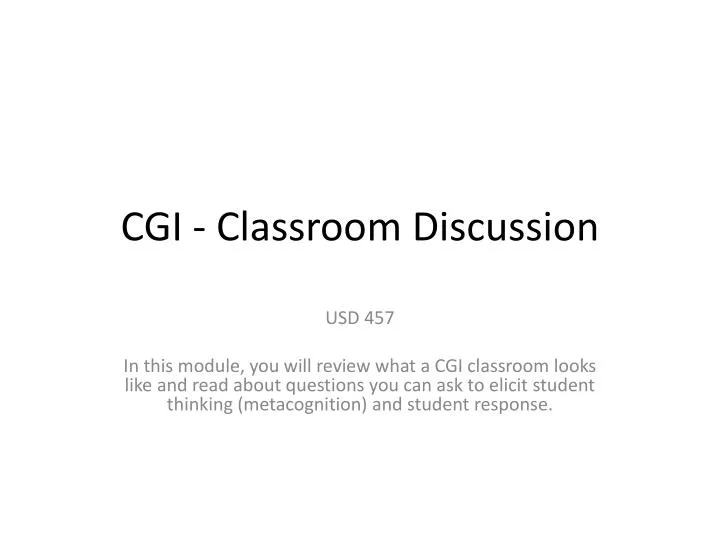 cgi classroom discussion
