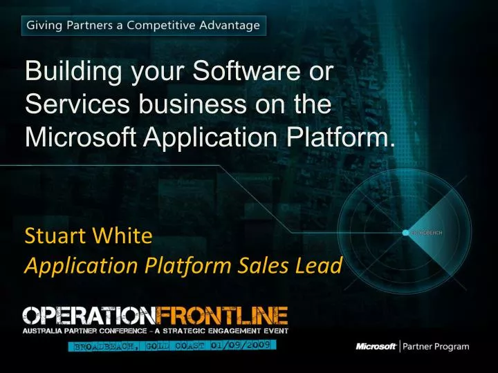 building your software or services business on the microsoft application platform