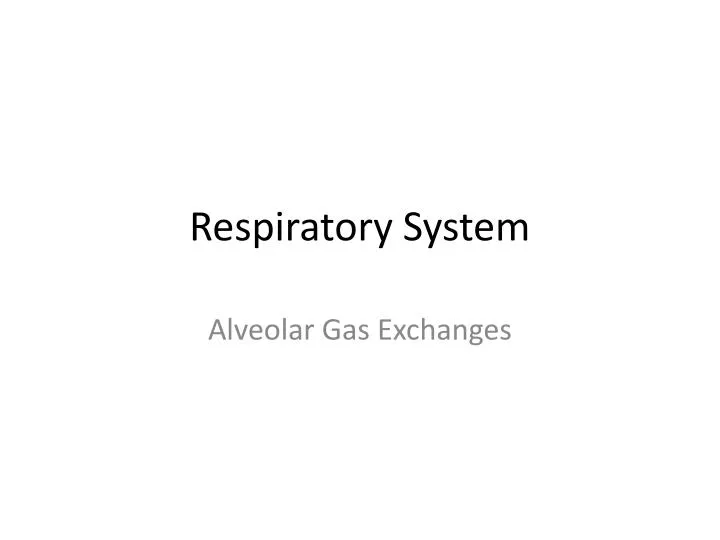 respiratory system