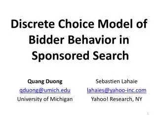 Discrete Choice Model of Bidder Behavior in Sponsored Search