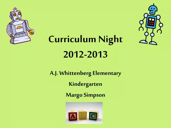 curriculum night 2012 2013