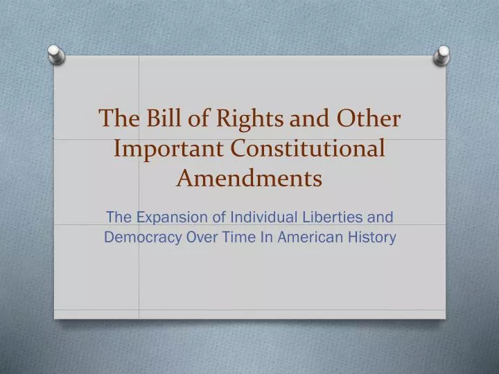 the bill of rights and other important constitutional amendments