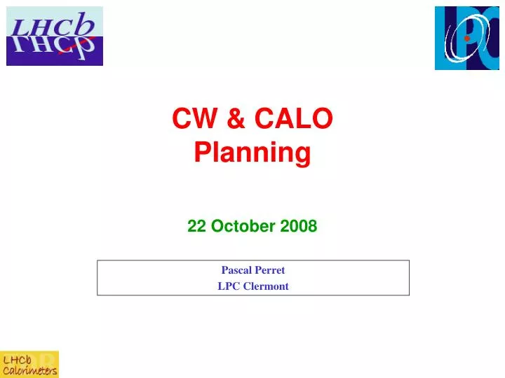 cw calo planning