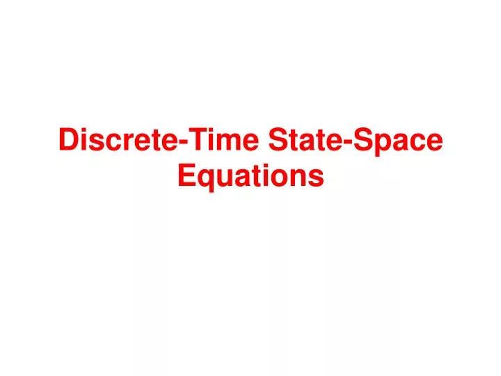 discrete time state space equations