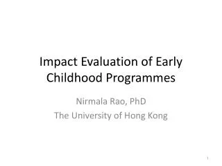 Impact Evaluation of Early Childhood Programmes