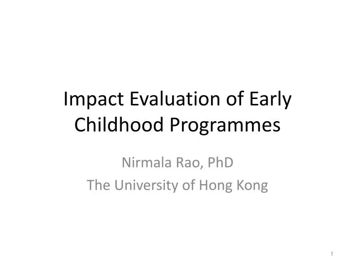 impact evaluation of early childhood programmes