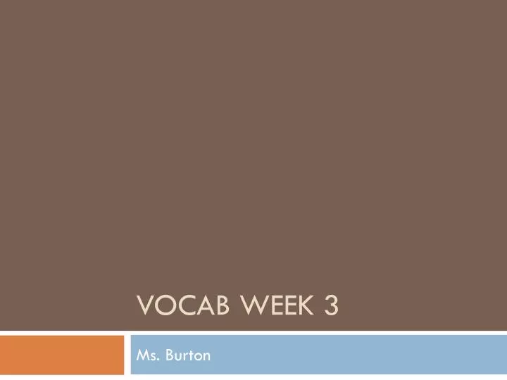 vocab week 3