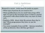 Unit 5: Ambitions - slide 1