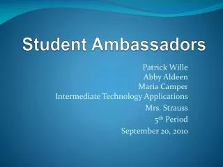 Student Ambassadors