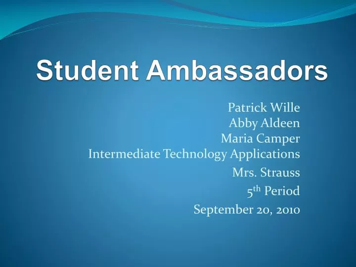 student ambassadors