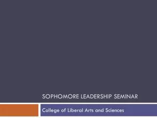 Sophomore Leadership Seminar