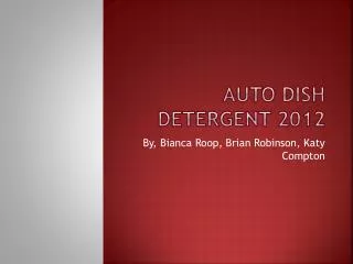 Auto Dish Detergent 2012