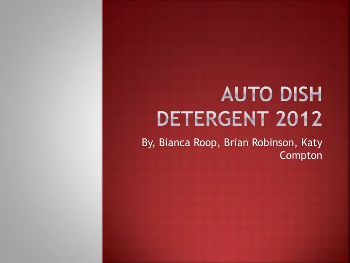 auto dish detergent 2012
