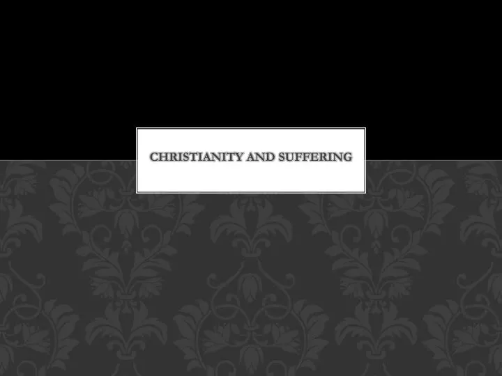 christianity and suffering
