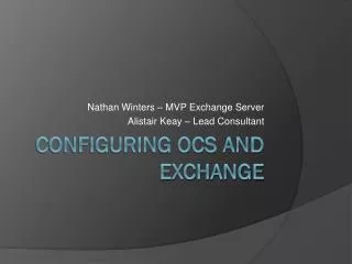 Configuring OCS and Exchange