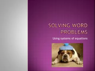 solving word problems