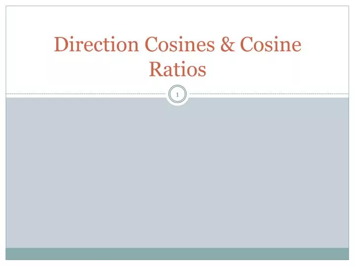 direction cosines cosine ratios